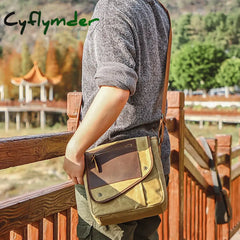 Cyflymder Men Anti Theft Travel Crossbody Bags Vintage Style Leather Sling Bag For Women Waxed