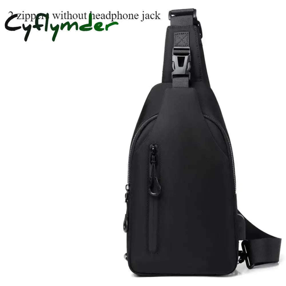 Cyflymder Men Bag Fashion New Solid Color Men Chest Bag Outdoor Casual Fashion One Shoulder Crossbody Bag Nylon USB