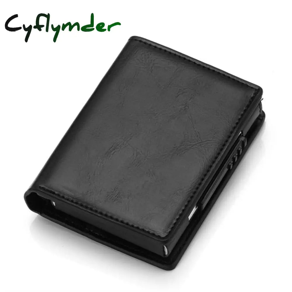 Cyflymder Men Credit Card Holders Fashion Business Rfid Aluminium Case Automatic Bank Purse Smart