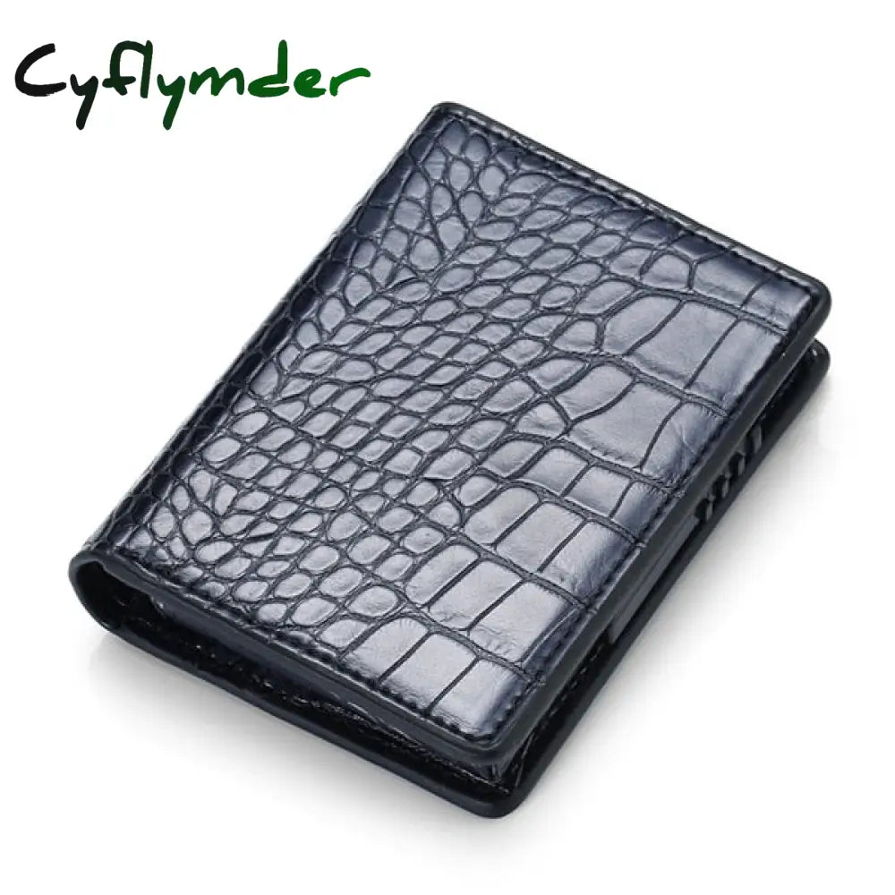Cyflymder Men Credit Card Holders Fashion Business Rfid Aluminium Case Automatic Bank Purse Smart