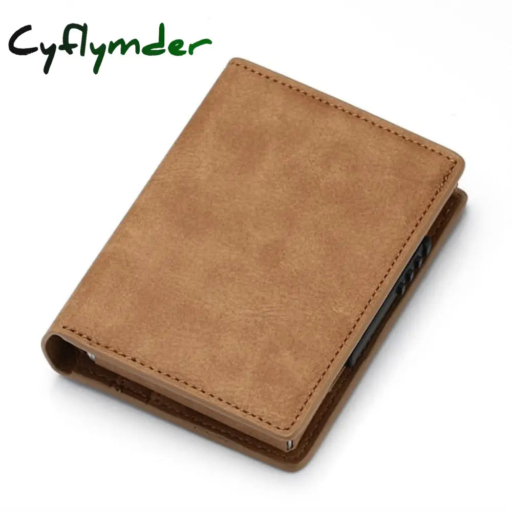 Cyflymder Men Credit Card Holders Fashion Business Rfid Aluminium Case Automatic Bank Purse Smart