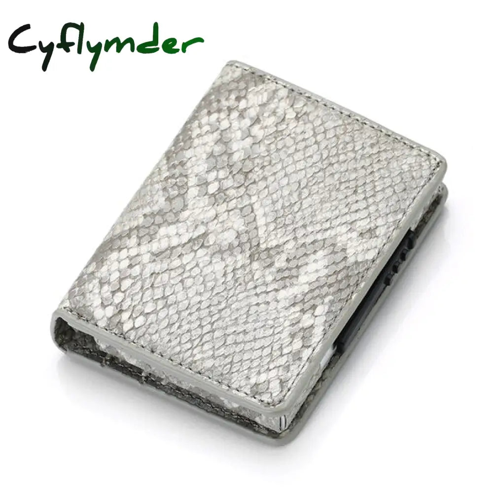 Cyflymder Men Credit Card Holders Fashion Business Rfid Aluminium Case Automatic Bank Purse Smart