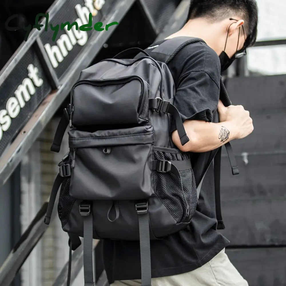 Cyflymder Men Fashion Personalized Travel Backpack Light Weight Large Space 15.6 17 Inch Laptop Bag