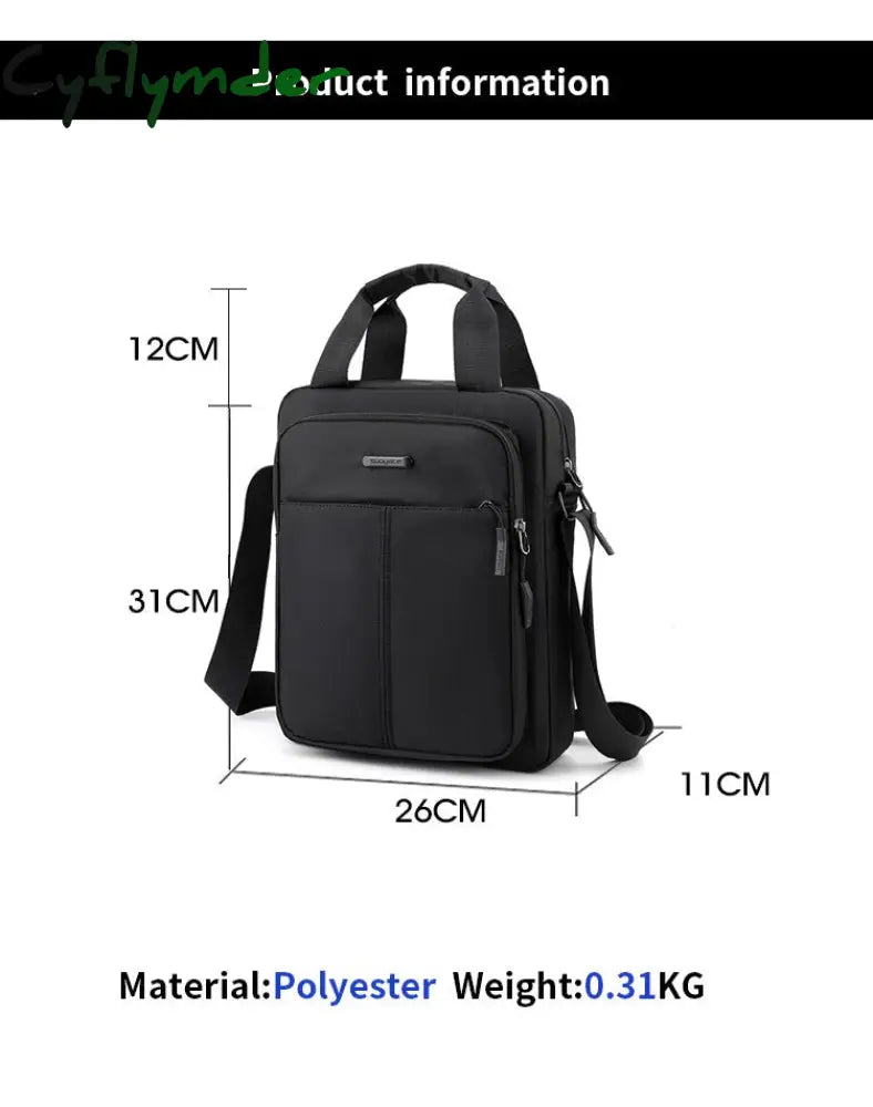 Cyflymder Men Handbags Casual Leather Laptop Bags Male Business Travel Messenger Men’s Crossbody