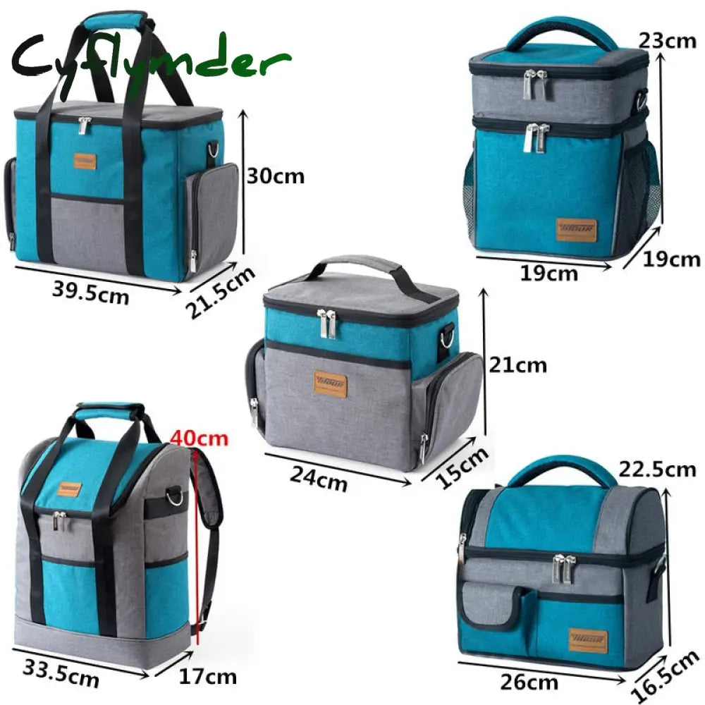 Cyflymder Men Large Shoulder Insulated Cooler Bag Women Thermal Lunch Tote Portable Picnic Ice Pack