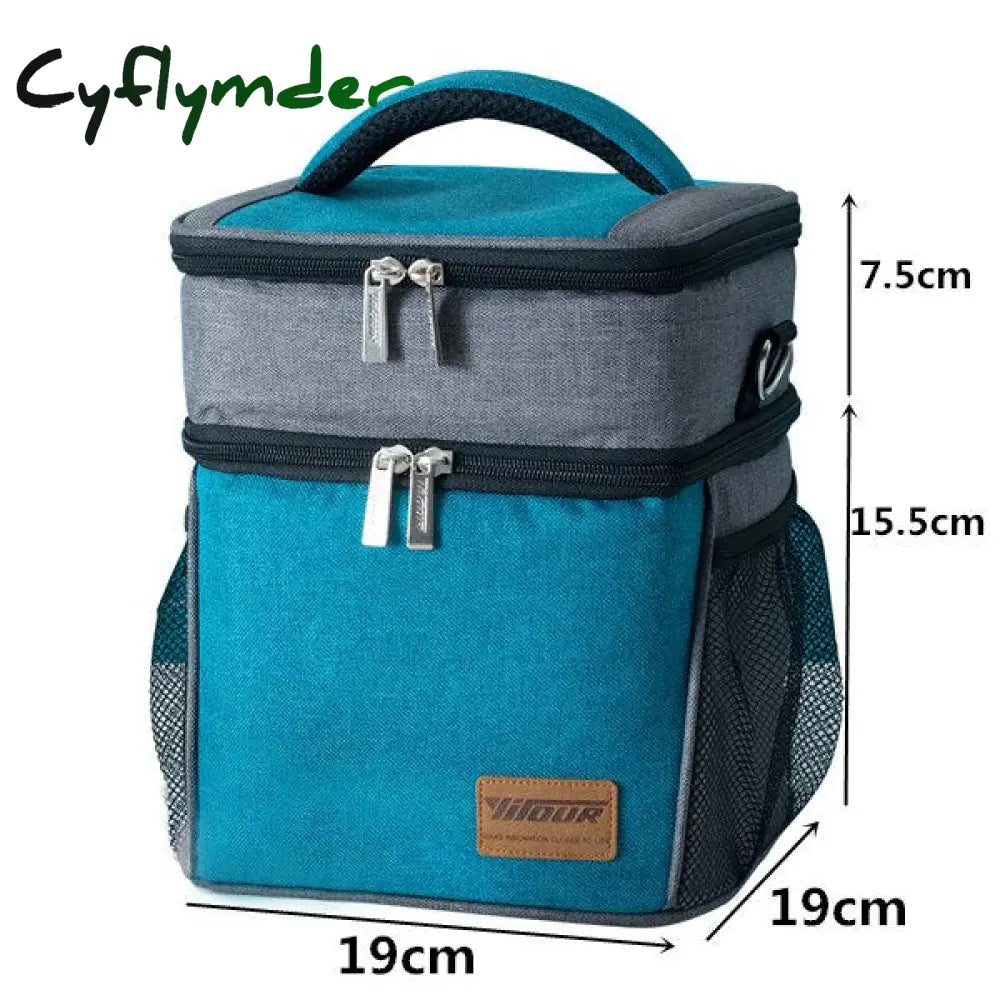 Cyflymder Men Large Shoulder Insulated Cooler Bag Women Thermal Lunch Tote Portable Picnic Ice Pack