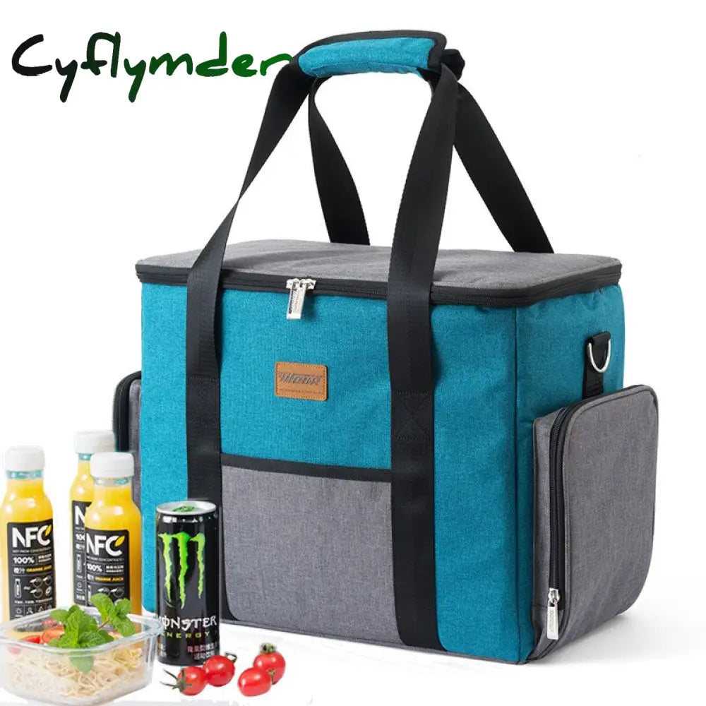 Cyflymder Men Large Shoulder Insulated Cooler Bag Women Thermal Lunch Tote Portable Picnic Ice Pack