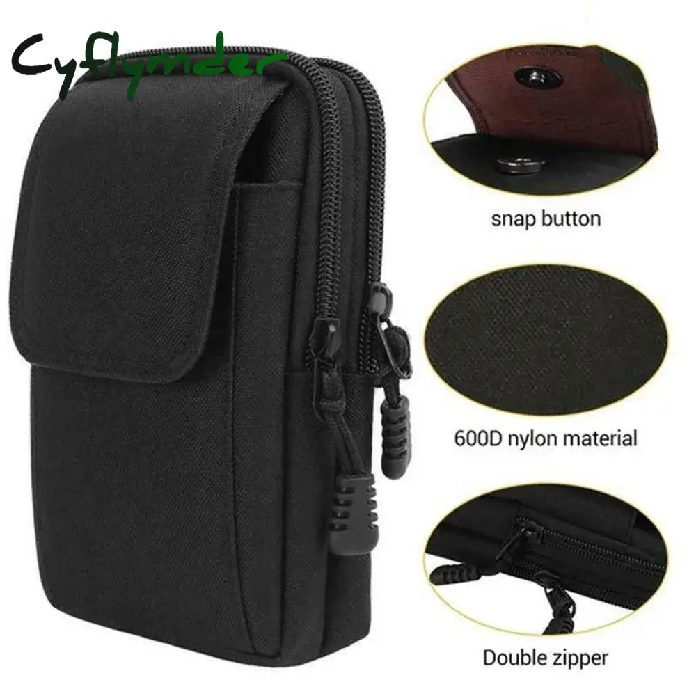 Cyflymder Men Molle Pouch Belt Waist Pack Bag Small Pocket Running Travel Bags Soft Back