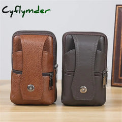 Cyflymder Men Pu Leather Fanny Waist Bag Classic Texture Creative Delicate Design Chic Business