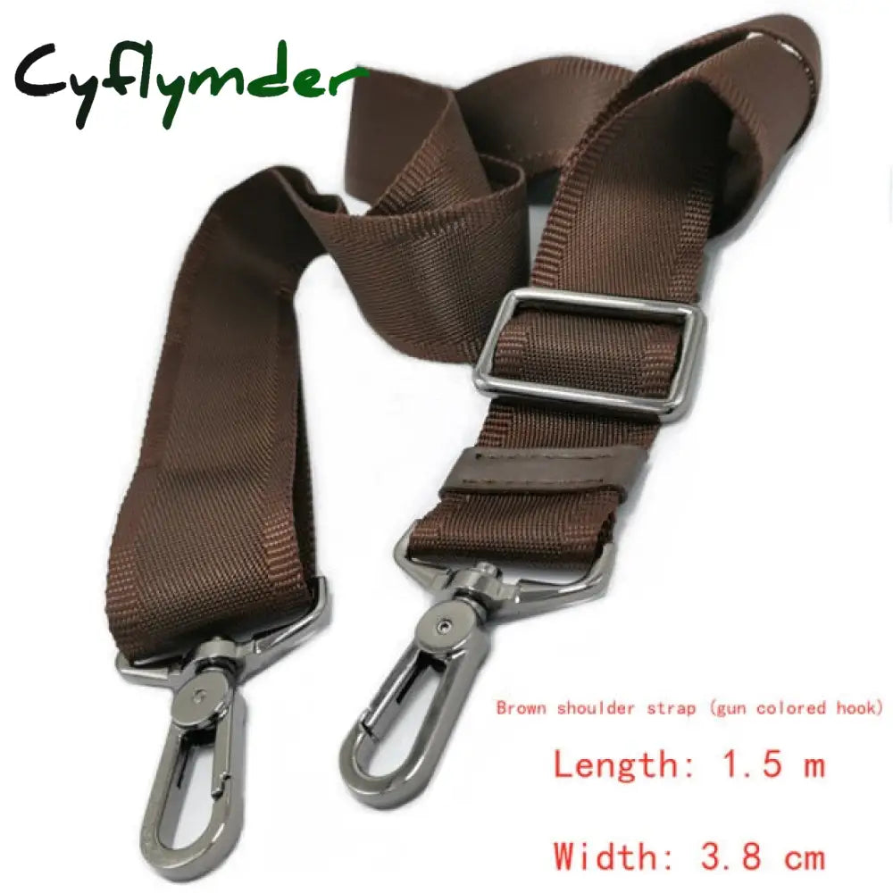 Cyflymder Men ’S Bag Straps 3.8 Cm Wide Nylon Strap Accessories Leather Long Shoulder Briefcase