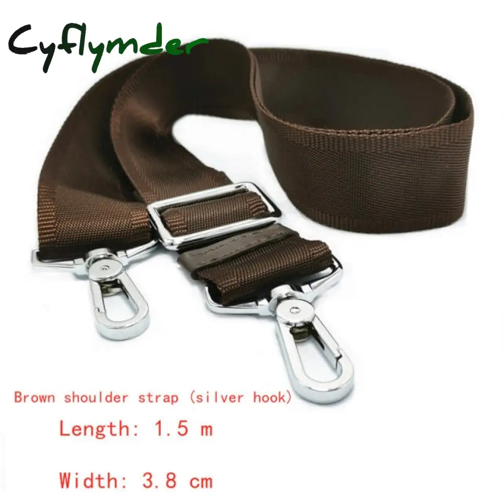 Cyflymder Men ’S Bag Straps 3.8 Cm Wide Nylon Strap Accessories Leather Long Shoulder Briefcase