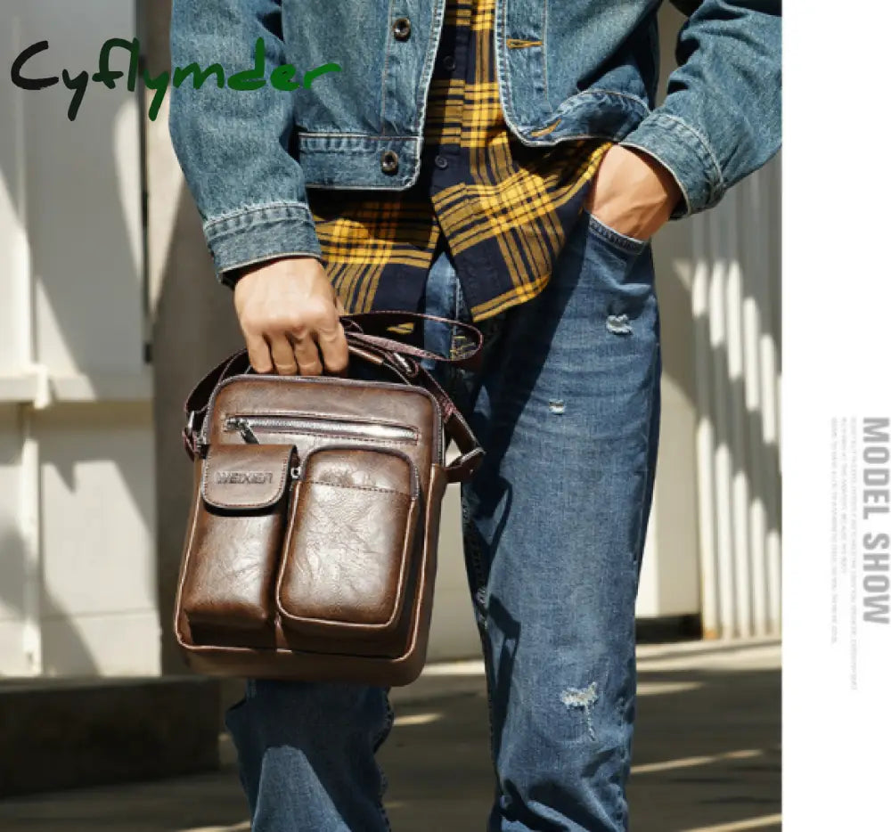 Cyflymder Men Shoulder Bag For 10.5’’ Ipad Large Handbag Pu Leather Man Crossbody Bags Business