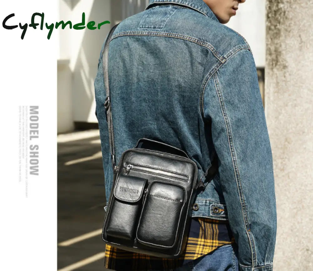 Cyflymder Men Shoulder Bag For 10.5’’ Ipad Large Handbag Pu Leather Man Crossbody Bags Business