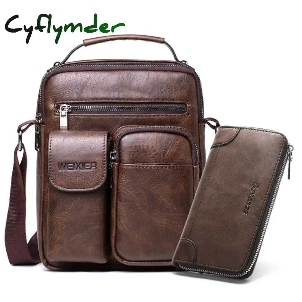 Cyflymder Men Shoulder Bag For 10.5’’ Ipad Large Handbag Pu Leather Man Crossbody Bags Business