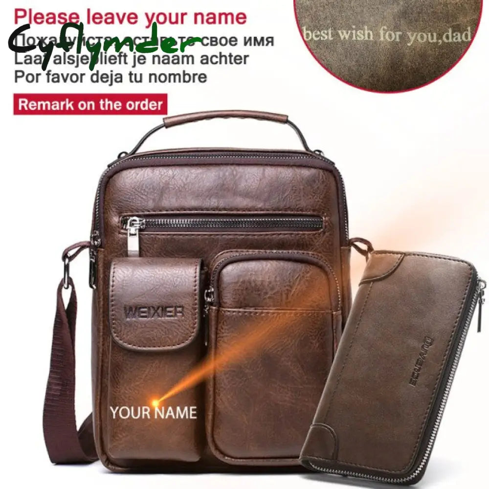 Cyflymder Men Shoulder Bag For 10.5’’ Ipad Large Handbag Pu Leather Man Crossbody Bags Business