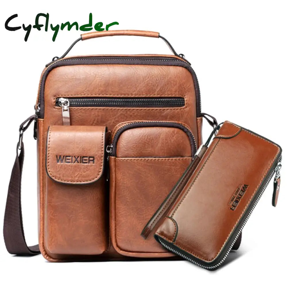 Cyflymder Men Shoulder Bag For 10.5’’ Ipad Large Handbag Pu Leather Man Crossbody Bags Business