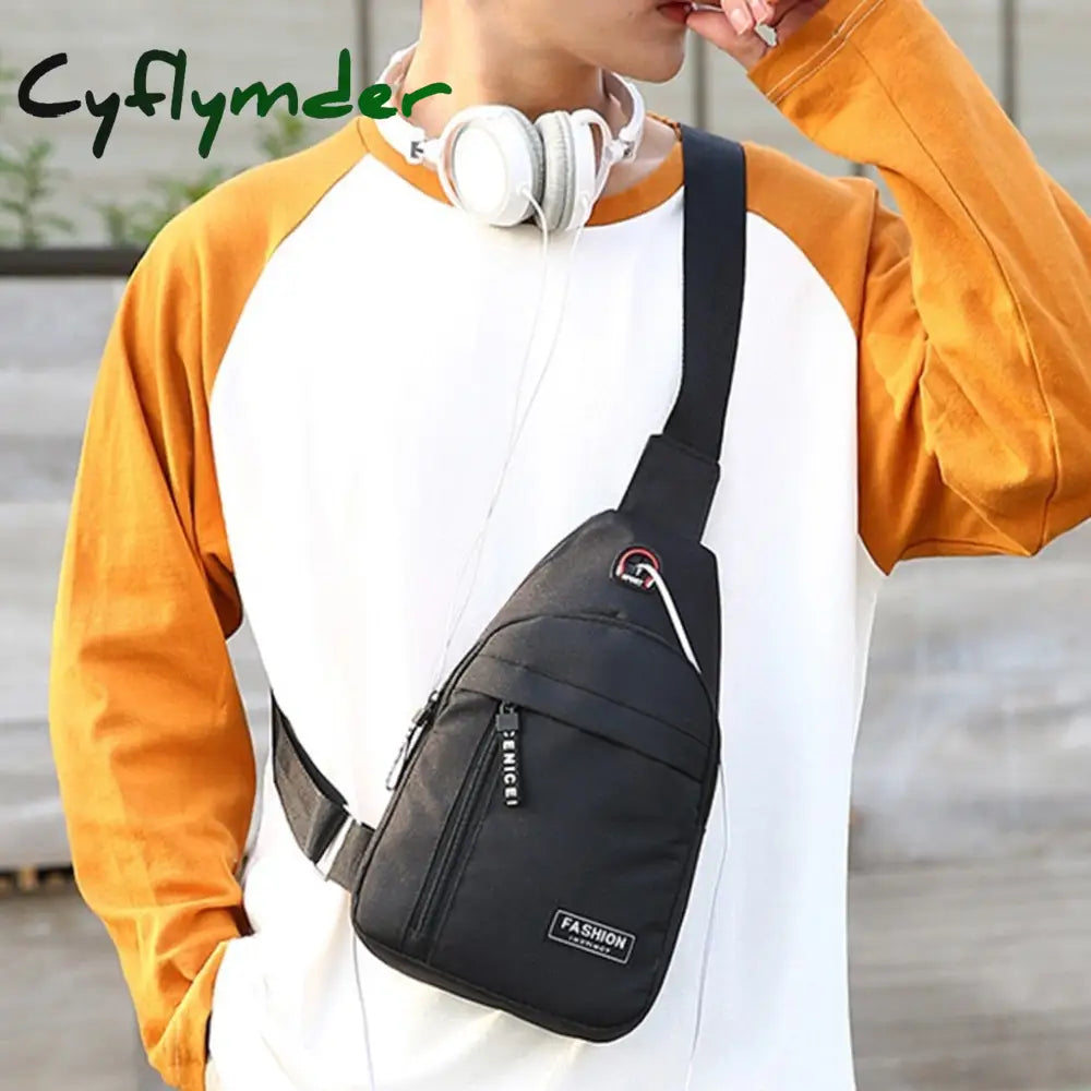 Cyflymder Men Shoulder Bags Nylon Waist Packs Sling Bag Crossbody Outdoor Sport Chest Daily Picnic