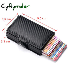 Cyflymder Men Wallets Luxury Brand Carbon Fiber Anti Rfid Credit Card Holder Mens Double Cardholder