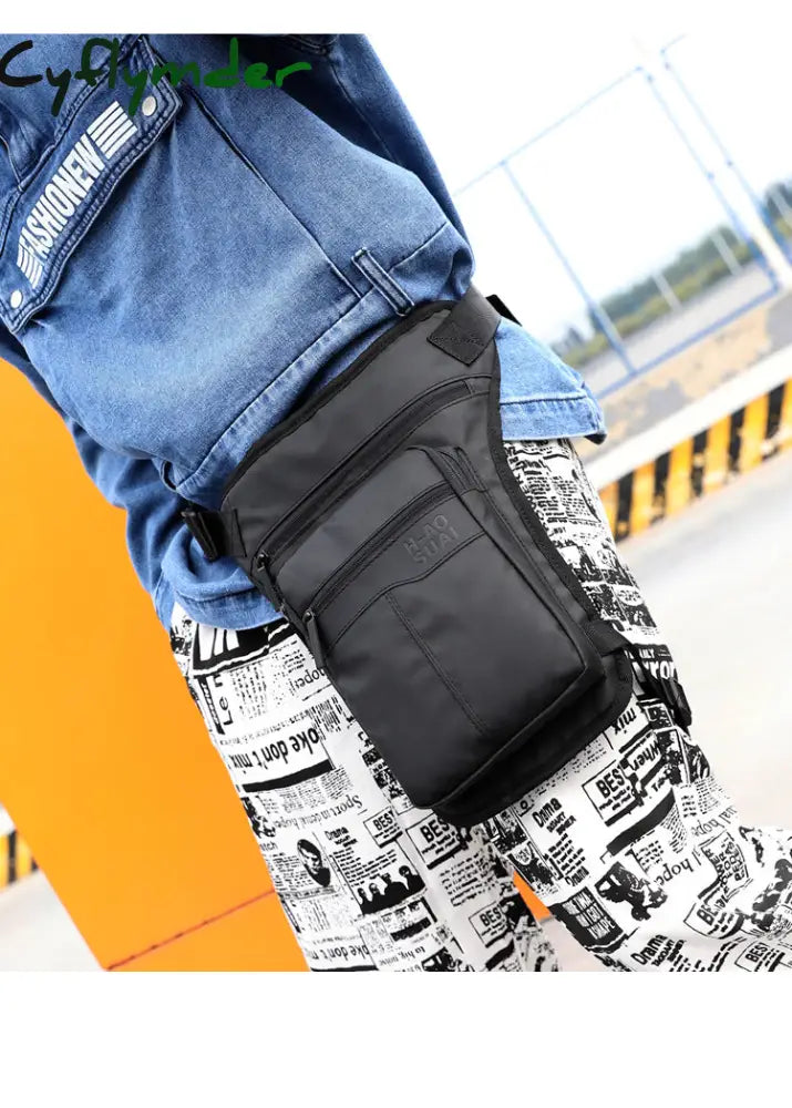 Cyflymder Men Waterproof Thigh Bag Waist Pack Fanny Packs Outdoor Riding Motorcycle Crossbody Hip