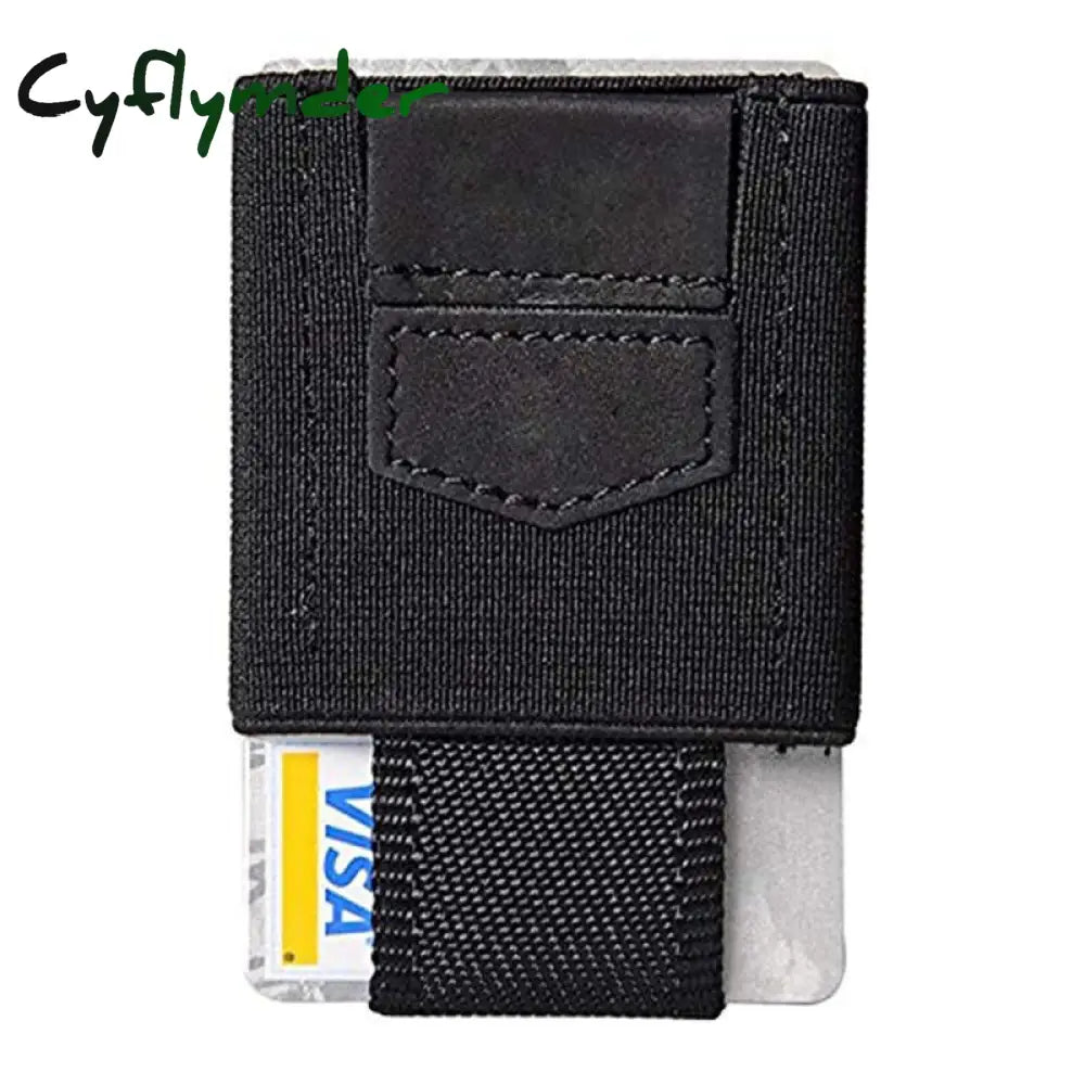 Cyflymder Men Women Elastic Band Card Wallet Holder Small Minimalist Business Id Credit Case