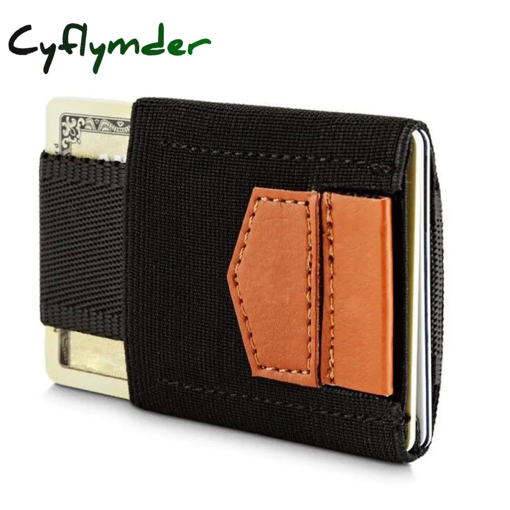 Cyflymder Men Women Elastic Band Card Wallet Holder Small Minimalist Business Id Credit Case