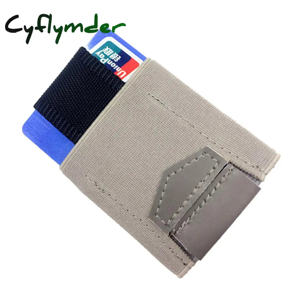 Cyflymder Men Women Elastic Band Card Wallet Holder Small Minimalist Business Id Credit Case Grey