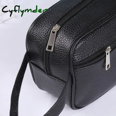 Cyflymder Men Women Vintage Wristlet Bag PU Leather Pure Color Small Wristlet Bag Vintage Cellphone Storage Bag