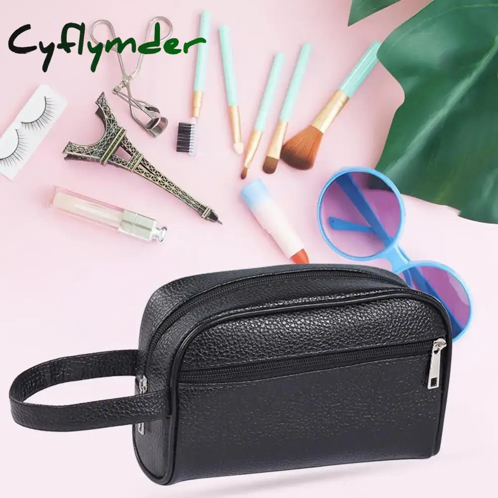Cyflymder Men Women Vintage Wristlet Bag PU Leather Pure Color Small Wristlet Bag Vintage Cellphone Storage Bag