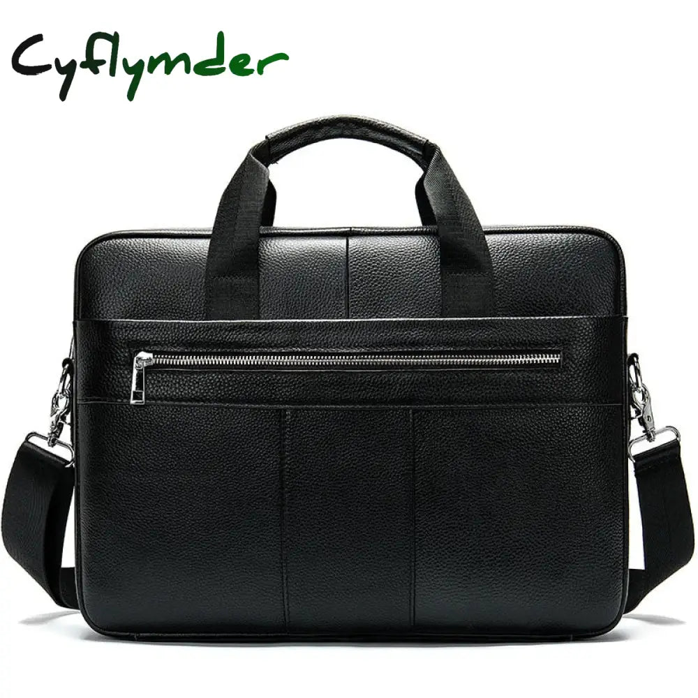 Cyflymder Men’s Bag Genuine Leather Men Briefcase For Laptop 14 Messenger Business Portfolio