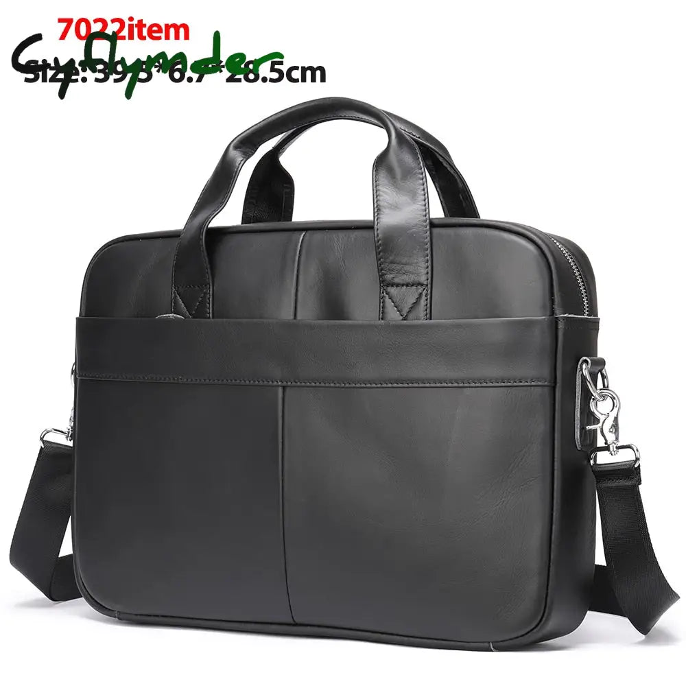 Cyflymder Men’s Bag Genuine Leather Men Briefcase For Laptop 14 Messenger Business Portfolio