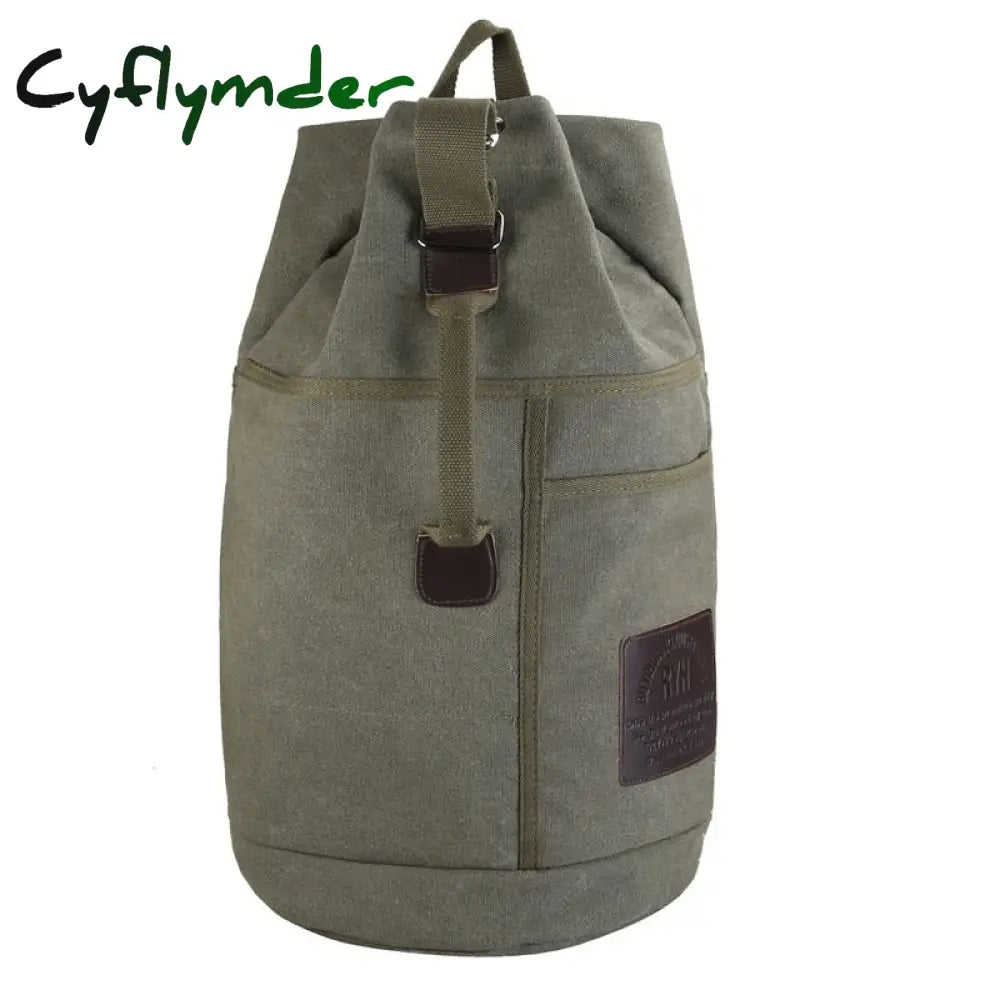 Cyflymder Mens Bag Outdoor Sports Duffle Rucksack Tactical Canvas Backpack School Green / 60 L