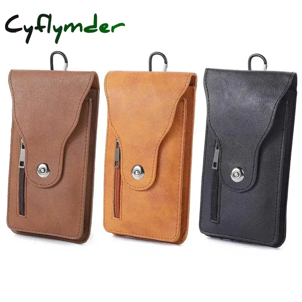 Men's Bag Waist Bag for Men PU Leather Mobile Phone Bag Men Cell Phone Pouch Pocket Handbag Mini Holsters Male Waist Wallet Case