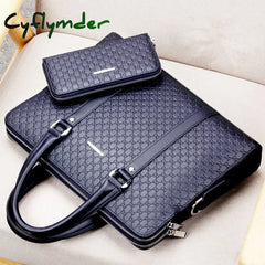 Cyflymder Men’s Briefcase New Fashion Shoulder Bag Double Layers Laptop Large Capacity Male