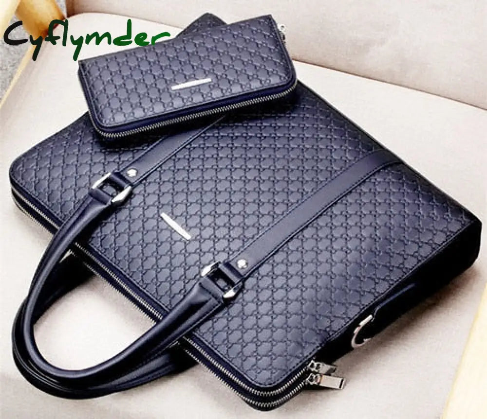 Cyflymder Men’s Briefcase New Fashion Shoulder Bag Double Layers Laptop Large Capacity Male