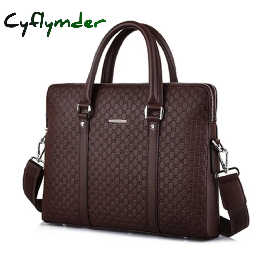 Cyflymder Men’s Briefcase New Fashion Shoulder Bag Double Layers Laptop Large Capacity Male