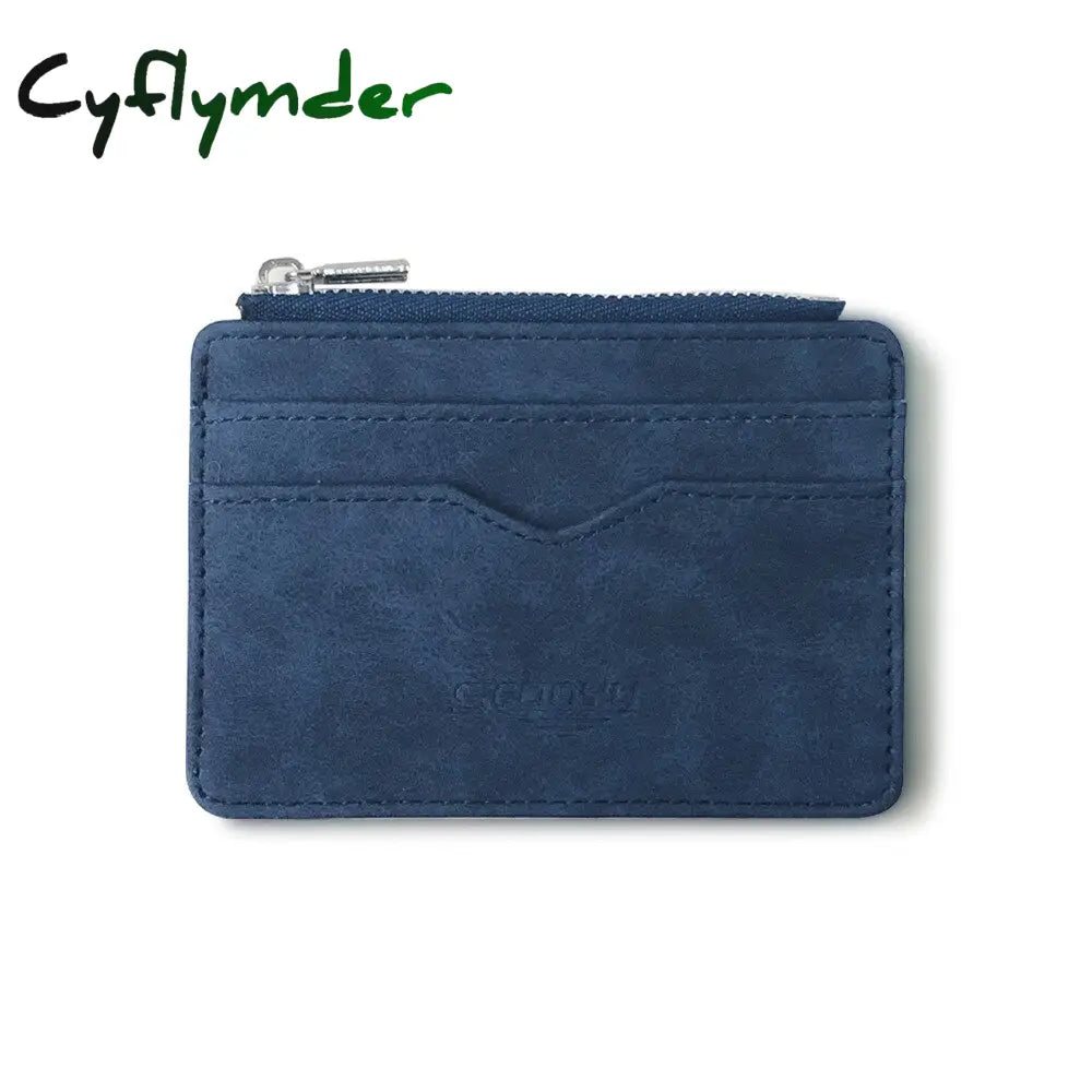 Cyflymder Men’s Card Wallet Short Matte Leather Retro Multi-Card Frosted Fabric Holder Money New