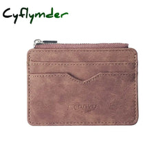 Cyflymder Men’s Card Wallet Short Matte Leather Retro Multi-Card Frosted Fabric Holder Money New