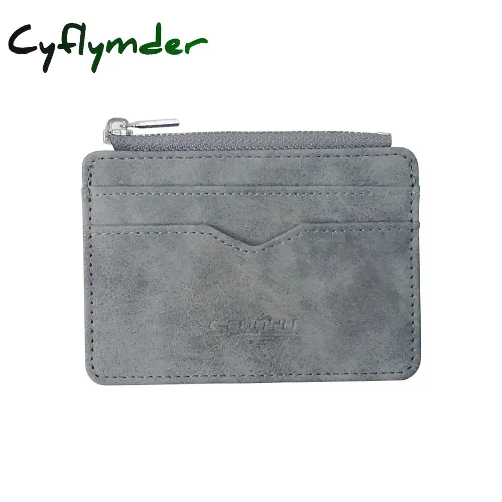 Cyflymder Men’s Card Wallet Short Matte Leather Retro Multi-Card Frosted Fabric Holder Money New