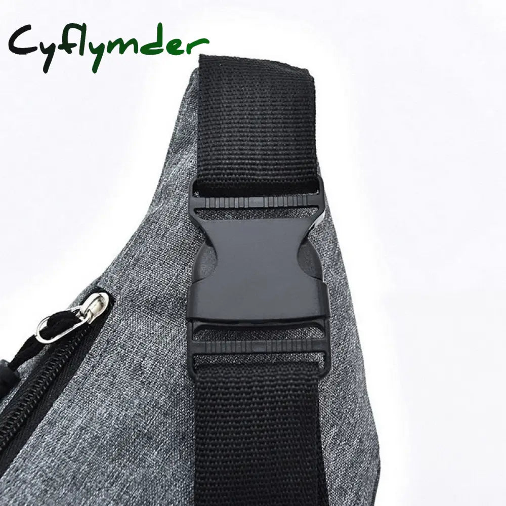 Cyflymder Men’s Chest Package Pack Waterproof Outdoor Sports Bag Canvas Pouch Korean-Style Waist