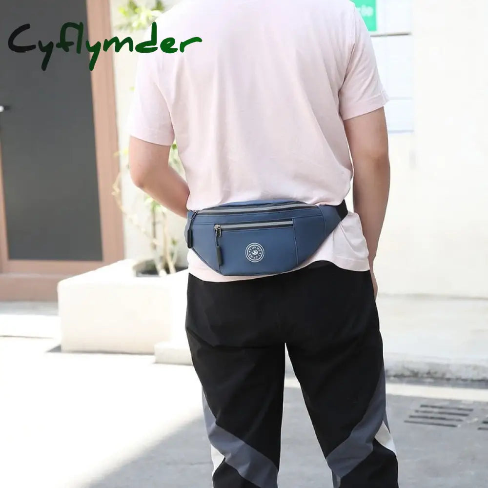 Cyflymder Men’s Chest Package Pack Waterproof Outdoor Sports Bag Canvas Pouch Korean-Style Waist