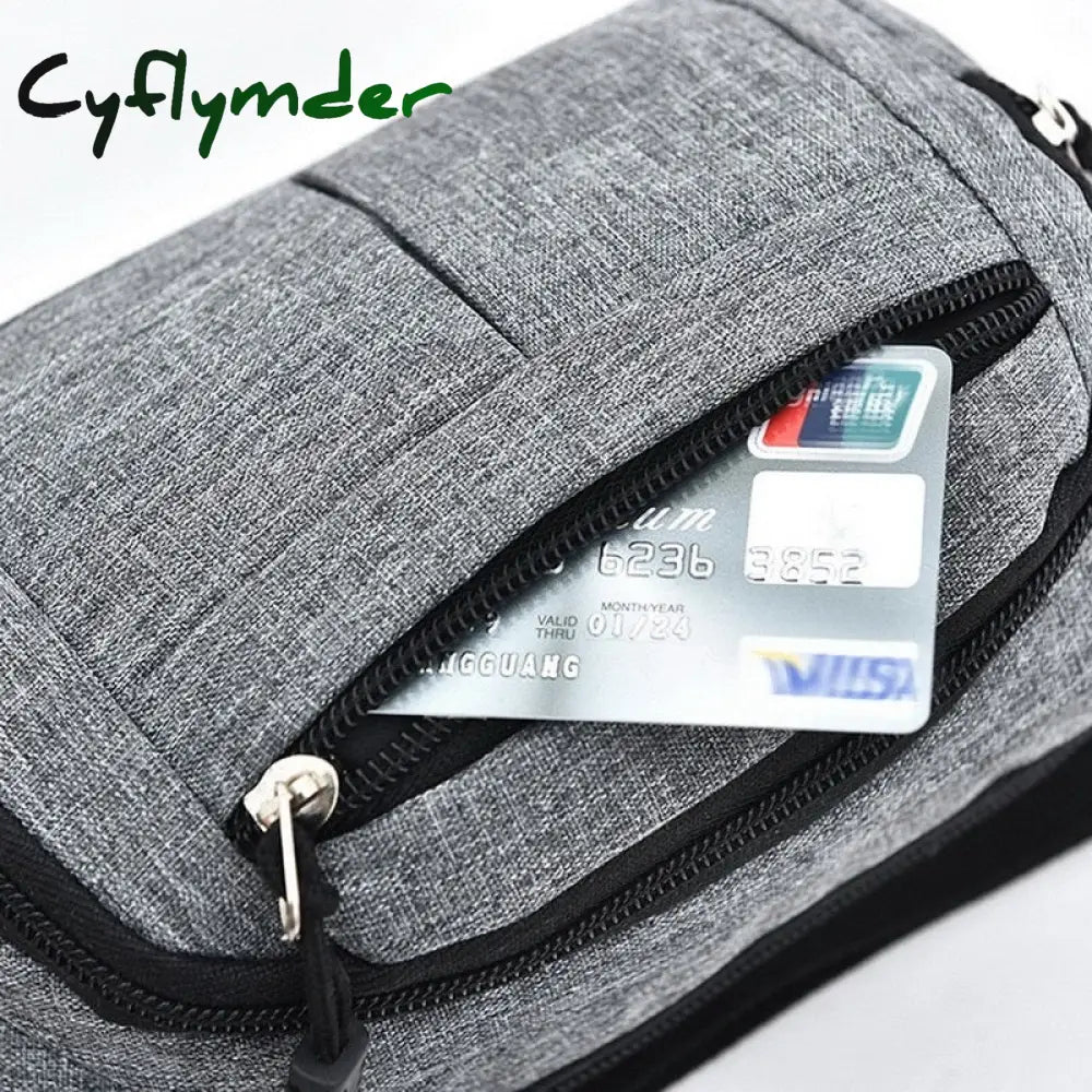 Cyflymder Men’s Chest Package Pack Waterproof Outdoor Sports Bag Canvas Pouch Korean-Style Waist