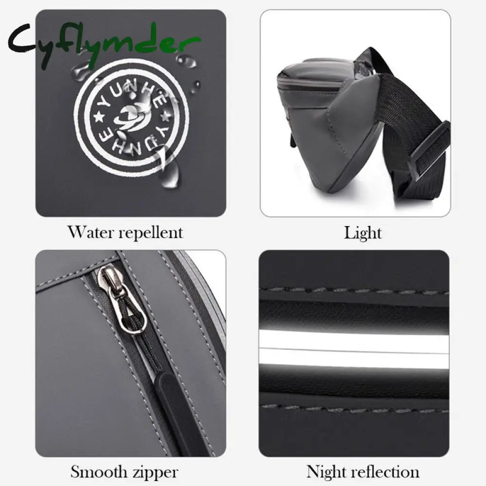 Cyflymder Men’s Chest Package Pack Waterproof Outdoor Sports Bag Canvas Pouch Korean-Style Waist