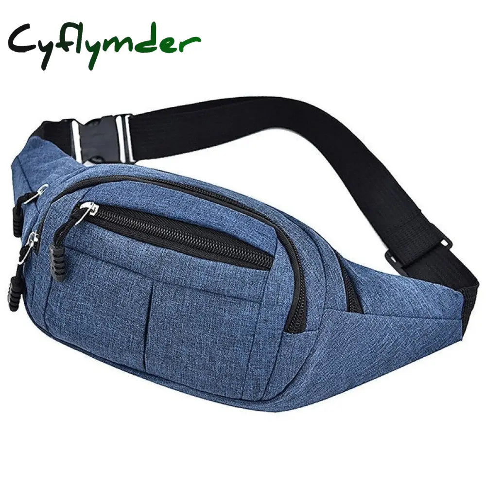 Cyflymder Men’s Chest Package Pack Waterproof Outdoor Sports Bag Canvas Pouch Korean-Style Waist