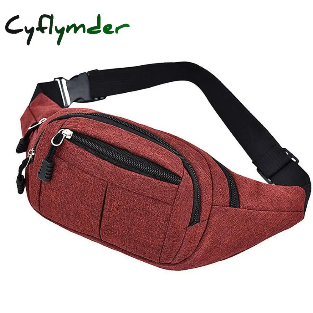 Cyflymder Men’s Chest Package Pack Waterproof Outdoor Sports Bag Canvas Pouch Korean-Style Waist