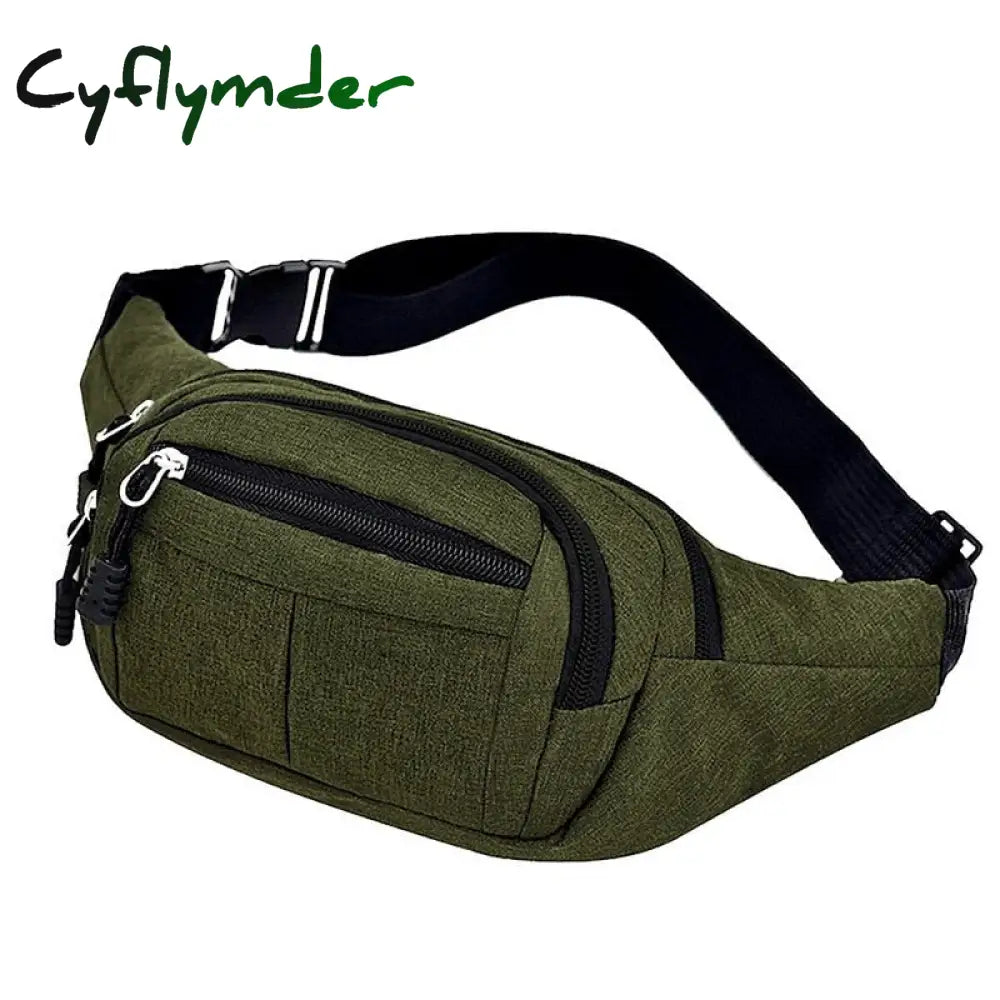 Cyflymder Men’s Chest Package Pack Waterproof Outdoor Sports Bag Canvas Pouch Korean-Style Waist