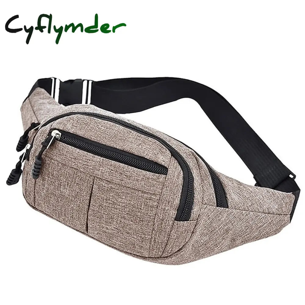 Cyflymder Men’s Chest Package Pack Waterproof Outdoor Sports Bag Canvas Pouch Korean-Style Waist