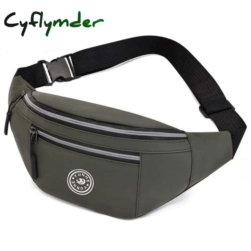 Cyflymder Men’s Chest Package Pack Waterproof Outdoor Sports Bag Canvas Pouch Korean-Style Waist