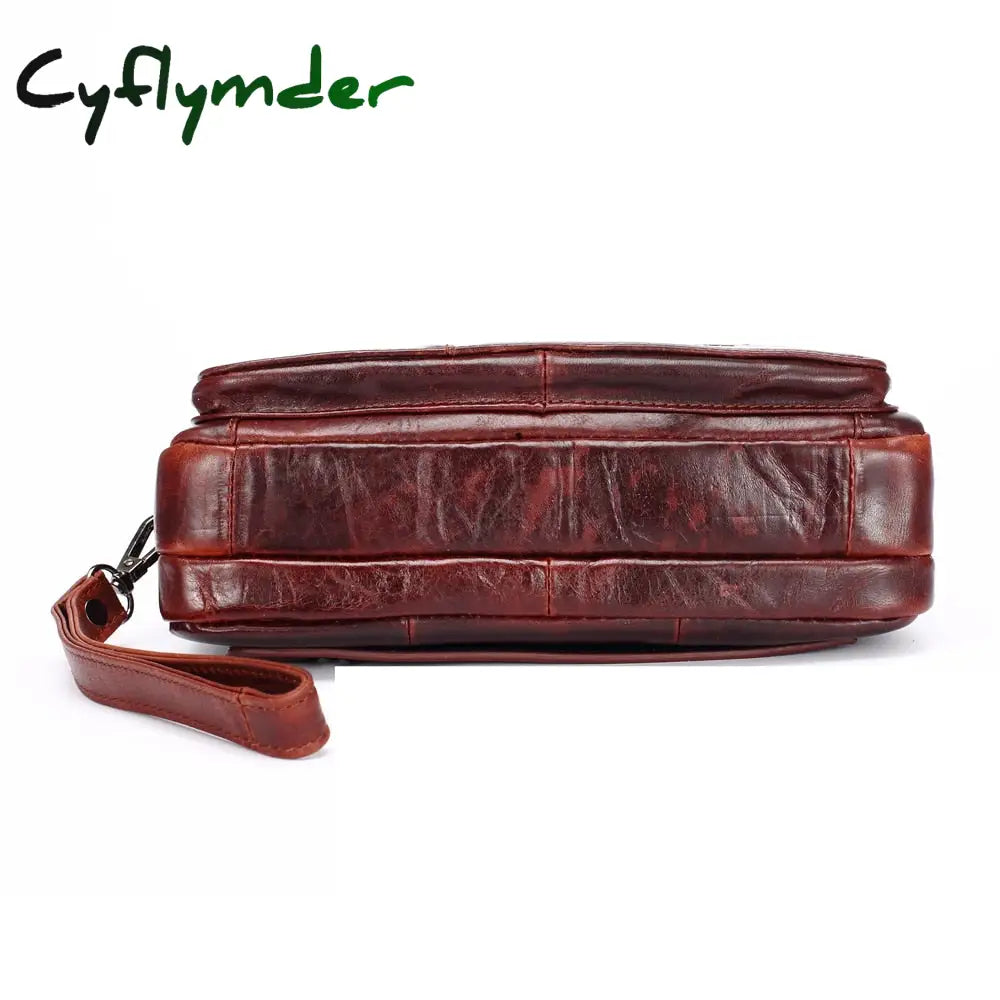 Cyflymder Men’s Clutch Bags For Men Genuine Leather Handbag Male Long Money Wallets Mobile Phone