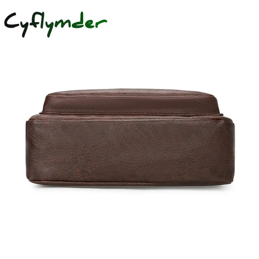 Cyflymder Men’s Crossbody Bag Shoulder Messenger Pu Leather Daily Holiday Zipper Adjustable Large