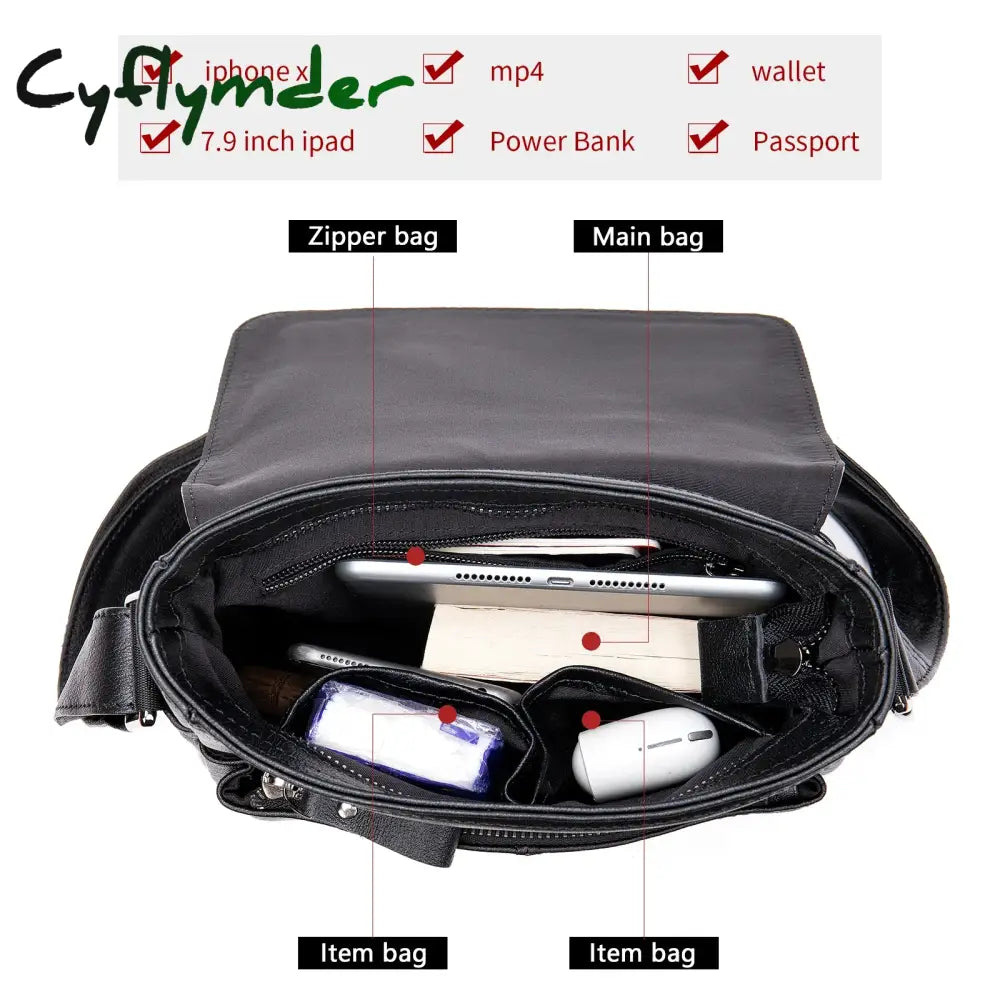 Cyflymder Men’s Designer Bag Satchel Shoulder Bags Luxury Man Men Handbag Leather Messenger